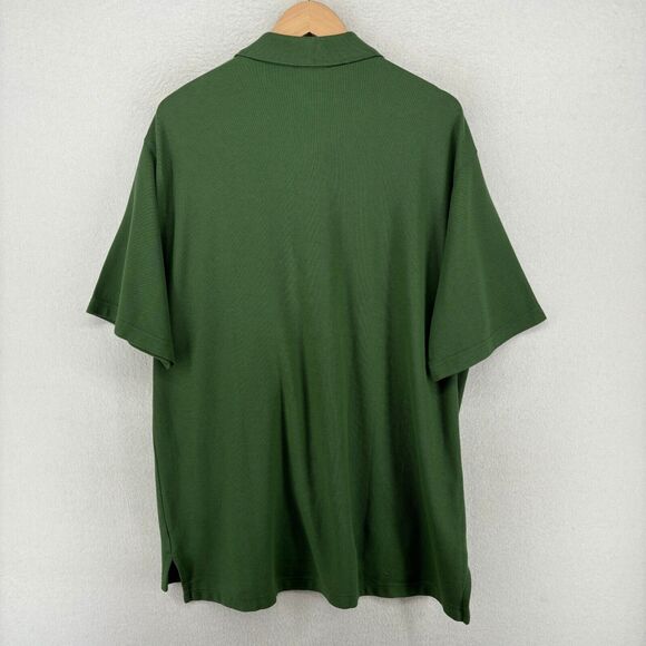 LL BEAN Shirt Mens L Golf Polo Short Sleeve Y2K 2000s Pique Cotton Green VTG - Picture 2 of 15